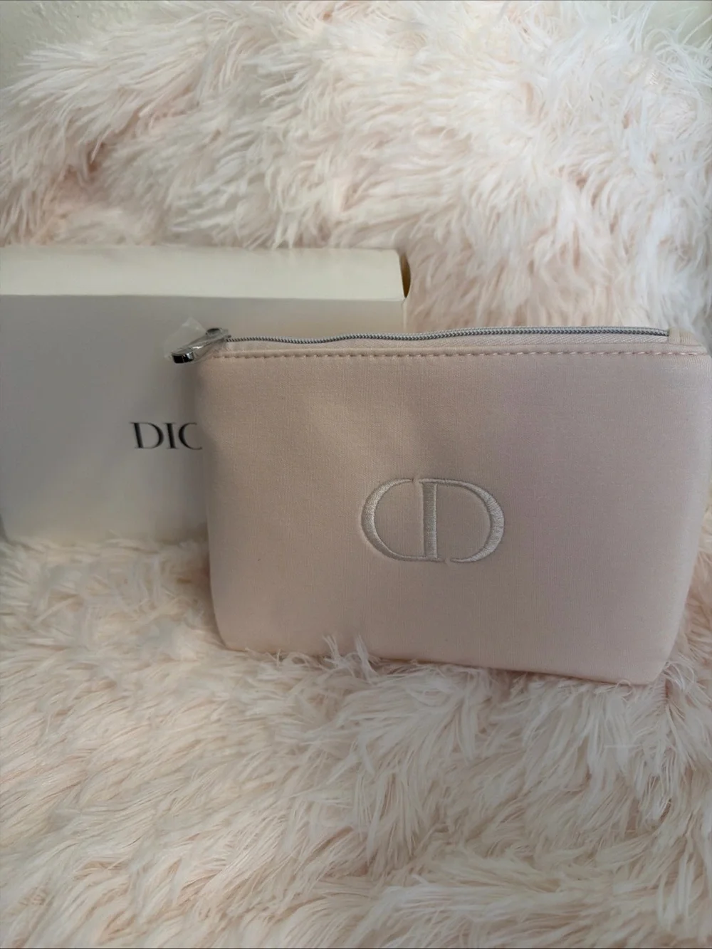 Dior Blush Pink CD Logo Cosmetic Pouch